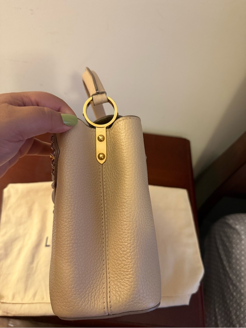 Louis Vuitton Beige Capucines Mini Satchel with Floral Stud Details - Picture 11 of 11